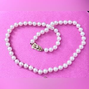 MIKIMOTO BLUE LAGOON PEARL NECKLACE 18” 14K 7.0-7.5MM. UNBELIEVABLE